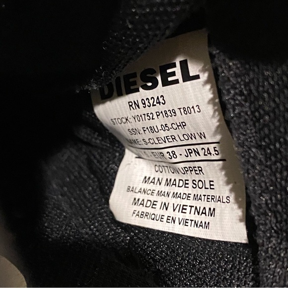 NEW Diesel Women’s S-Clever Low Black Gray Sneakers Shoes Size 7.5 - Picture 10 of 11